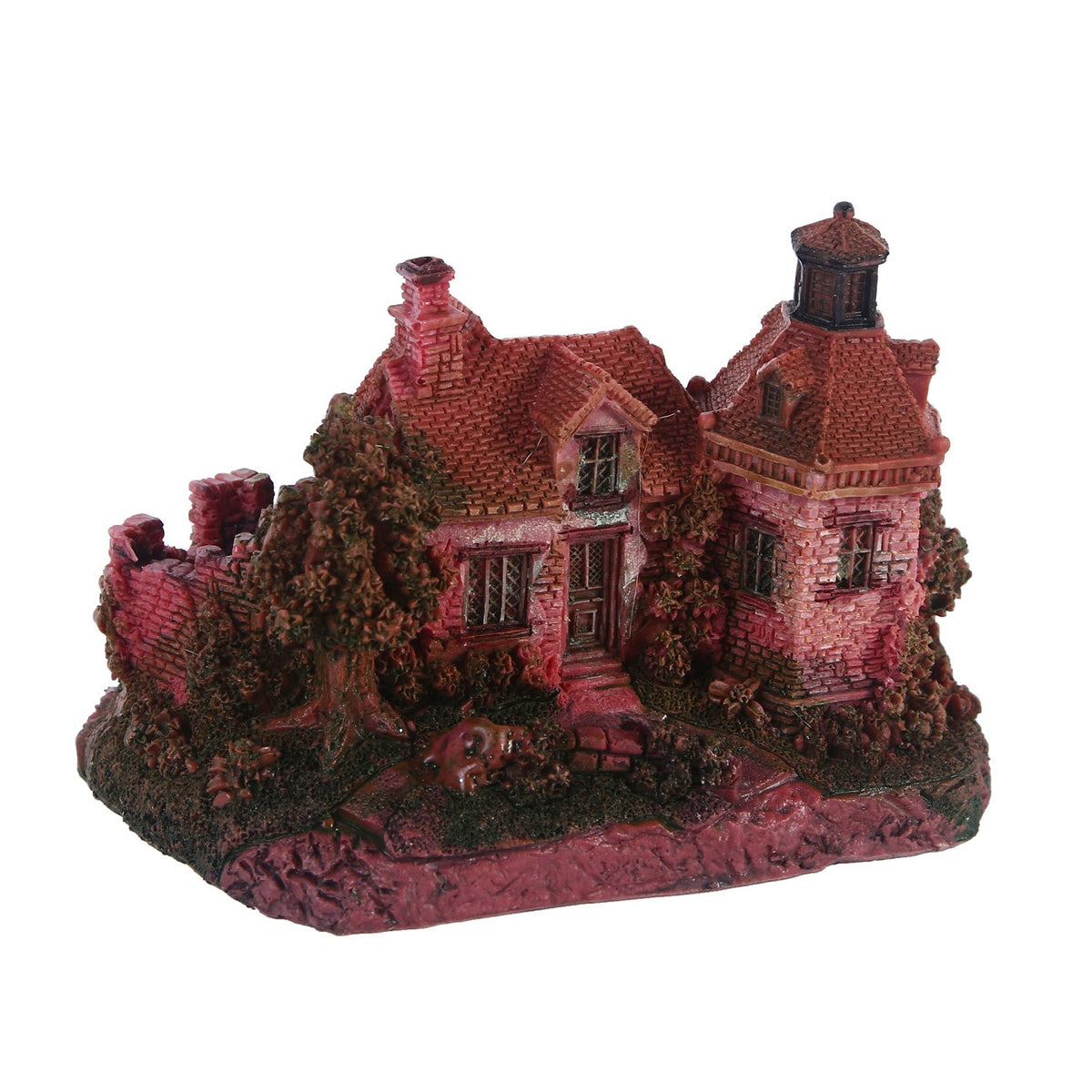 Red Resin House Aquarium Cave Decoration