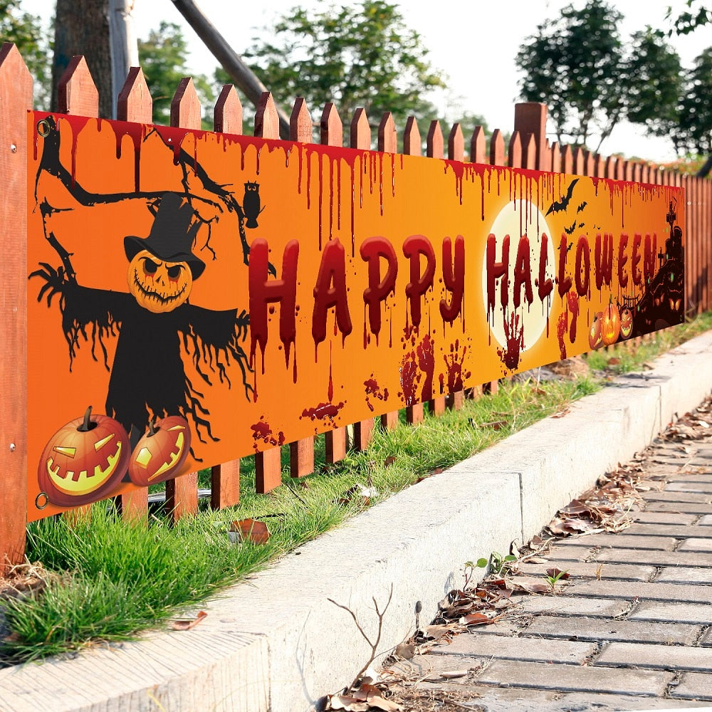 250 × 48 cm Halloween Hanging Banner & Party Backdrop