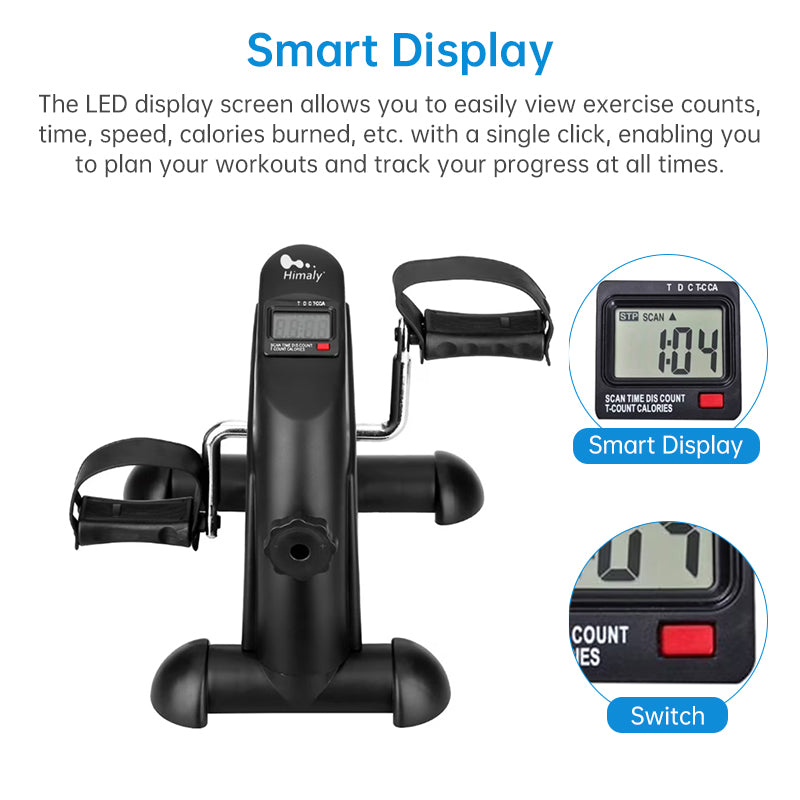 Space-Saving Mini Exercise Bike with LCD Monitor & Adjustable Resistance – Arm & Leg Workout, Black/Silver