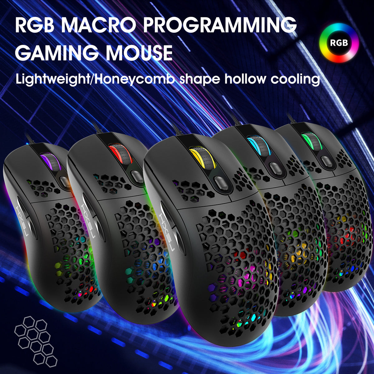 Wired RGB Hollow-Shell Gaming Mouse