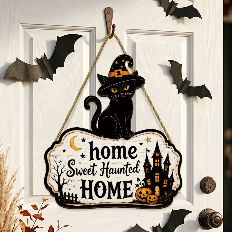 Halloween Wooden Black Cat Door & Wall Decoration