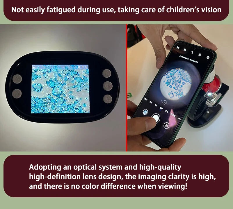 Pocket Handheld LED Microscope with Display and Memory Card