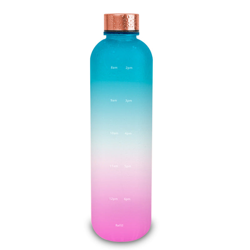 Tritan Sports Water Bottle with Handle – Frosted Gradient 1L Travel Mug