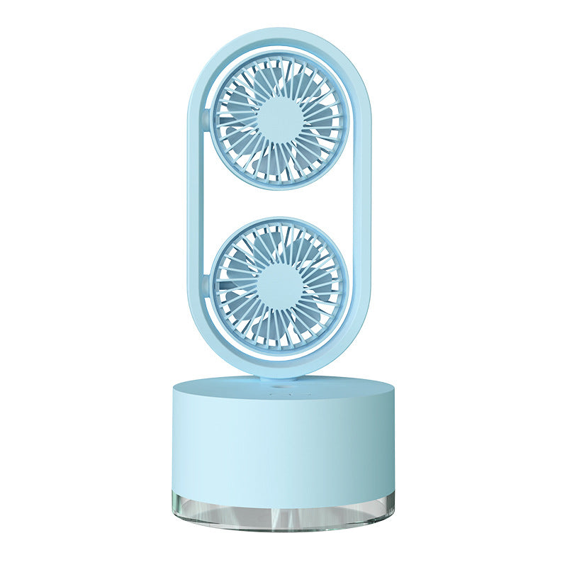 2-in-1 USB Desk Fan with Misting Humidifier – 3-Speed Spray Cooling Fan for Home & Office