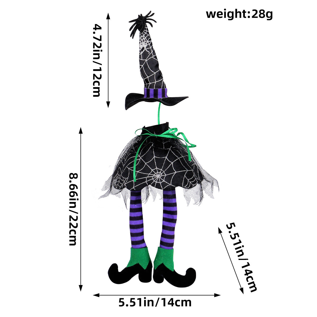 Halloween Witch Wine Bottle Cover – Spiderweb Dress & Striped Legs Novelty Bottle Topper Decoration
