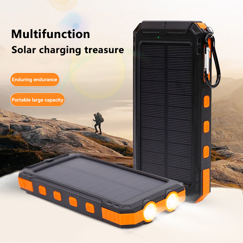 10,000mAh Solar Power Bank with Flashlights & Compass