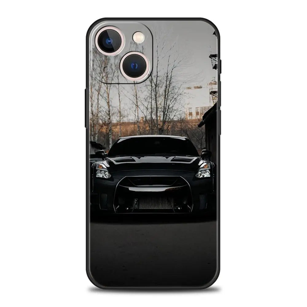 Blue & Red JDM Sports Car TPU Phone Case for iPhone 12–15