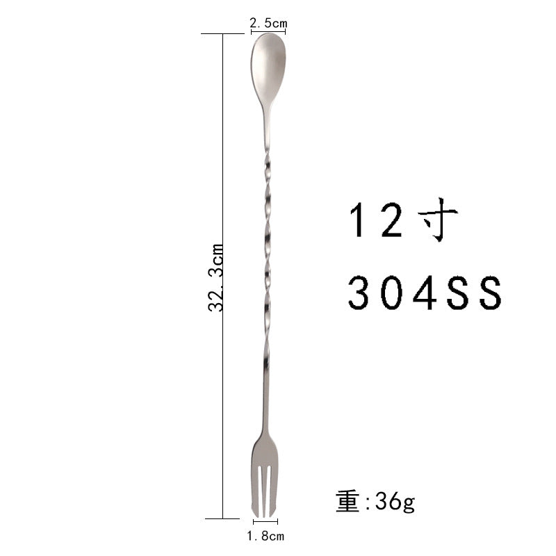 Stainless Steel Teardrop Bar Spoon – Threaded Cocktail Stirring Spoon