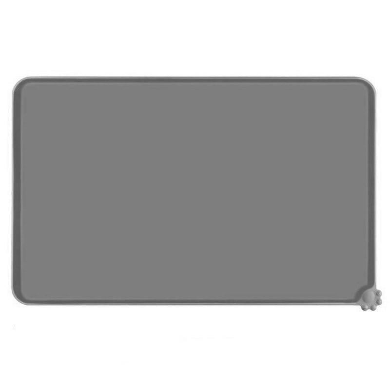Silicone Pet Feeding Mat with Raised Edges – Waterproof, Non-Slip, Easy Clean | Dogs & Cats | Grey or Black