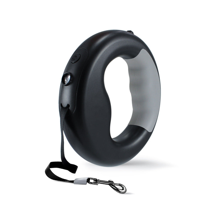 LED Retractable Dog Leash with Built-In Flashlight – 3M Flat Cord, USB Rechargeable, Ring Handle | Up to 44 lbs | 4 Colors