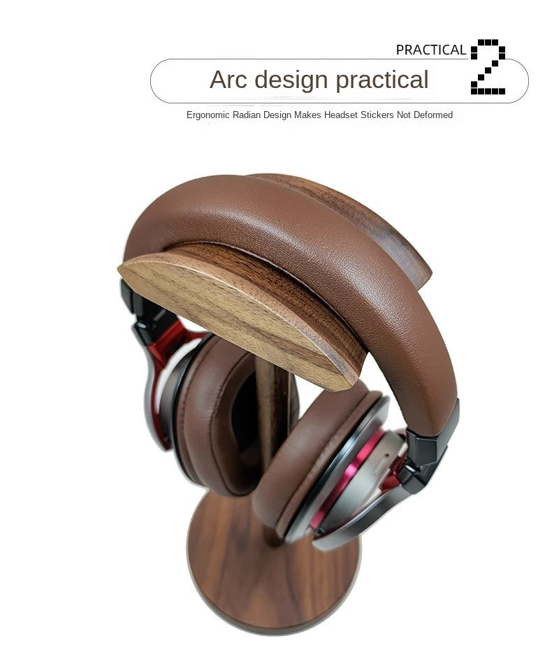 KOF Pattern Solid Wood Headphone Stand for Over-Ear Headphones