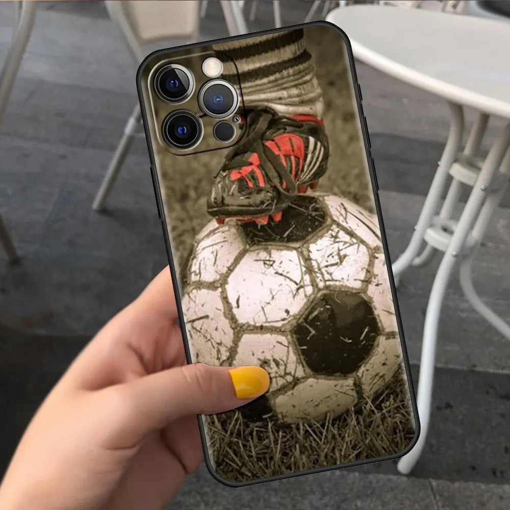 TPU Soccer Phone Case for iPhone 5–15 Series