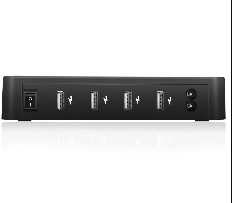 4-Port 24W USB Charging Station Dock with Device Organizer