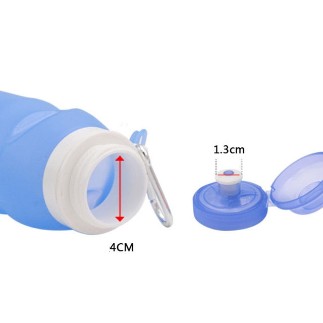 Collapsible Silicone Water Bottle with Lid, 400–600 ml
