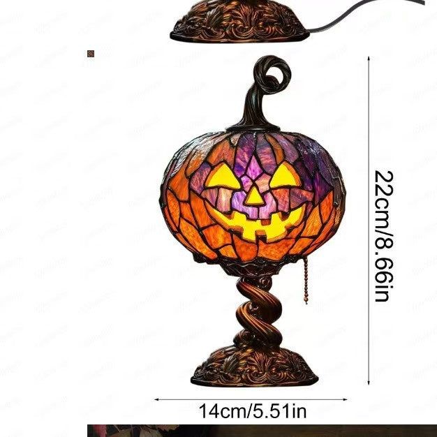 Halloween Glowing Pumpkin Resin Table Lamp