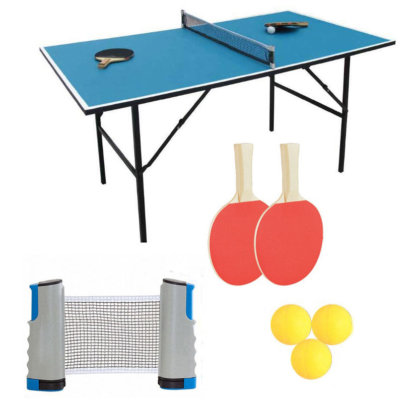 Portable 1.7 m Retractable Table Tennis Net Set with Rackets and Balls