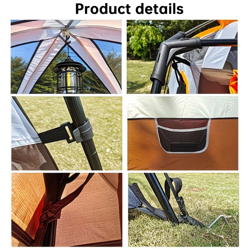 4–6 Person Family Camping Tent with Two Bedrooms and Canopy