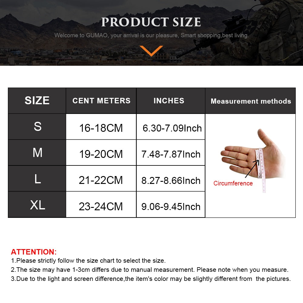 Full-Finger Tactical Gloves with Rubber Knuckle Protection