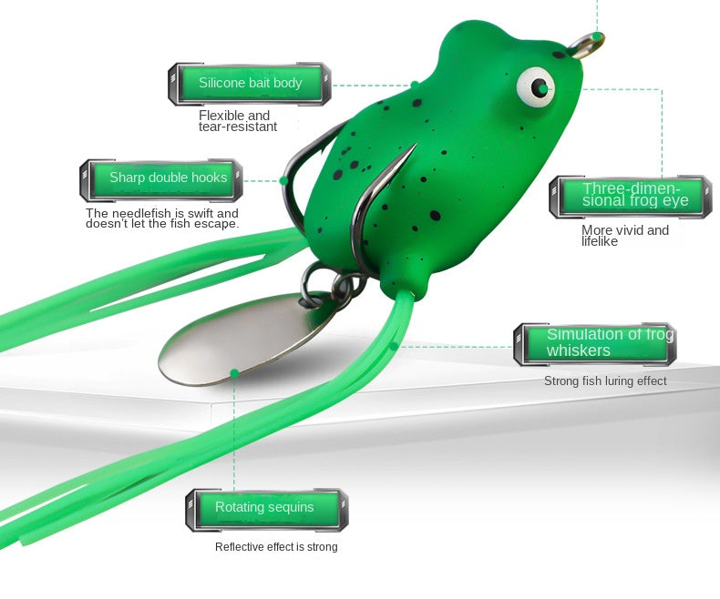 3 cm Double-Whisker Frog Fishing Lure Set, 11 Pieces