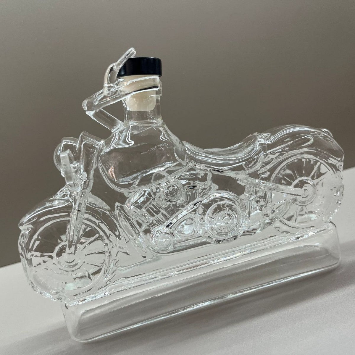 Motorcycle-Shaped Glass Whiskey Decanter & Craft Beer Bottle | 350ml Novelty Bar Gift
