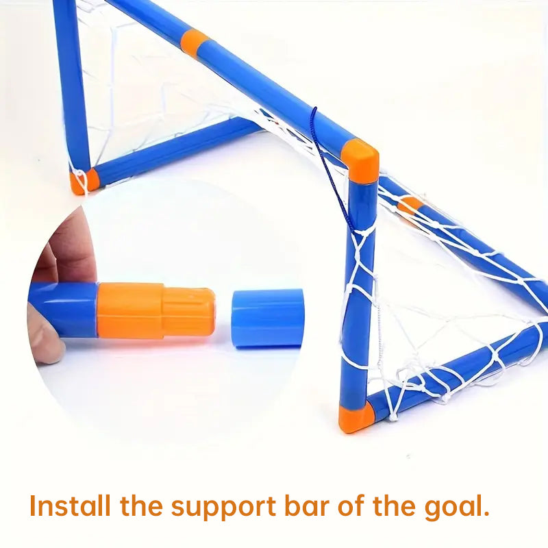 Mini Folding Soccer Goal Set with Detachable Posts for Kids