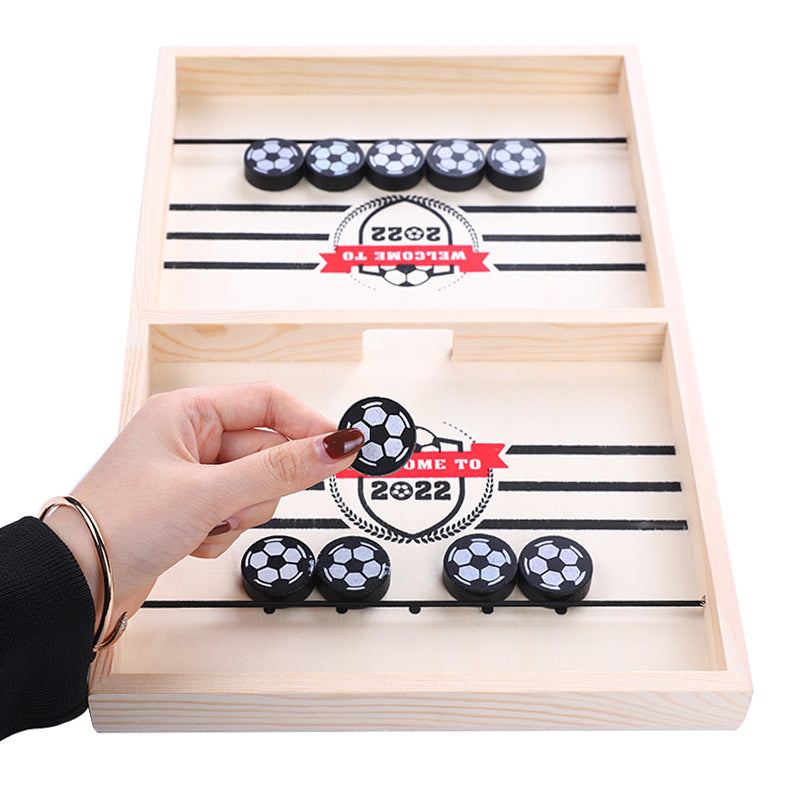 Soccer-Style Wooden Catapult Chess Game for 2 Players