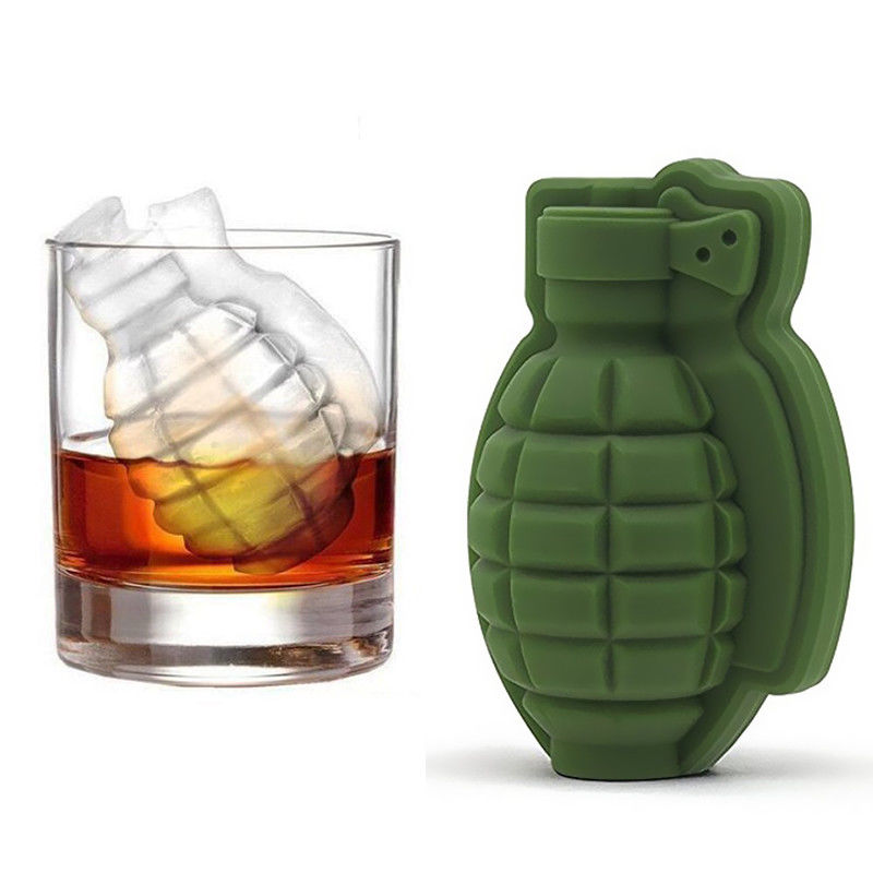 3D Grenade Ice Cube Mold | Food-Grade Silicone | Whiskey & Cocktail Bar Mold