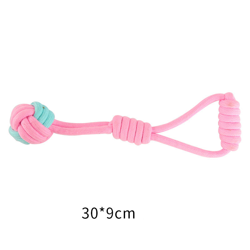 Braided Cotton Rope Dog Toy Set – Knot Balls, Tug Ropes & Dumbbell Knots | Chew, Molar & Tug-of-War | Dogs | 4, 6 & 12 Piece