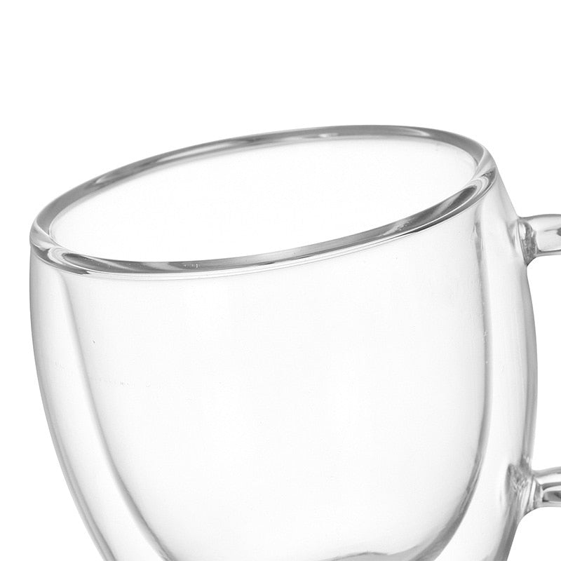 Double-Wall Borosilicate Glass Mug – Heat-Resistant Transparent Coffee & Tea Cup