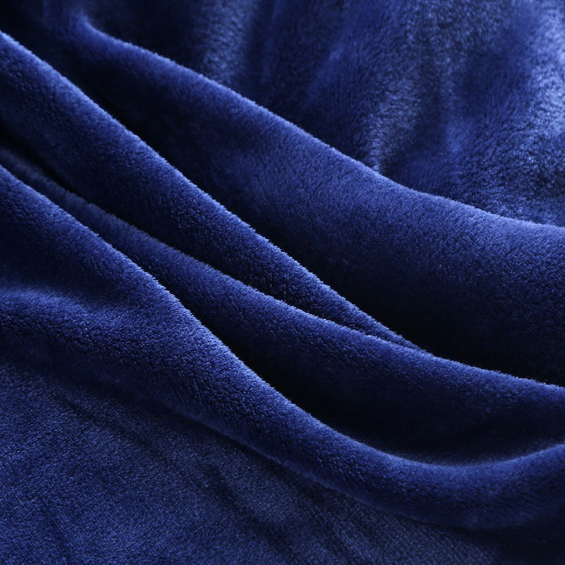Cozy Solid Color Fleece Blanket – Soft Coral Flannel Throw for All Seasons