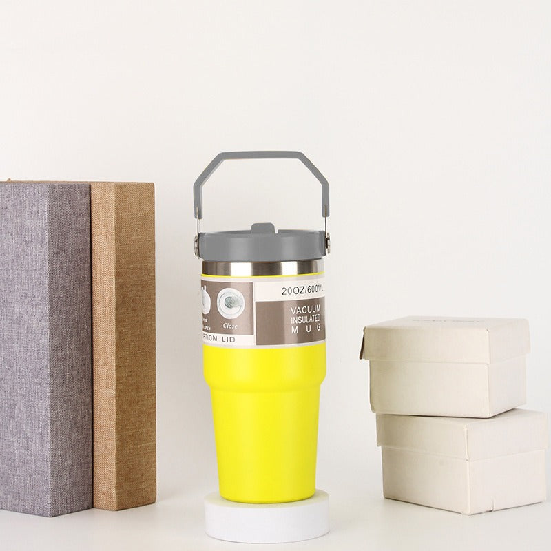 20oz/30oz Insulated Stainless Steel Car Cup with Handle & Lid – Vacuum Travel Tumbler
