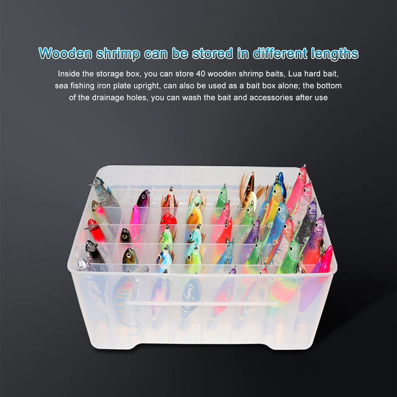 40-Compartment Transparent ABS Fishing Tackle Box