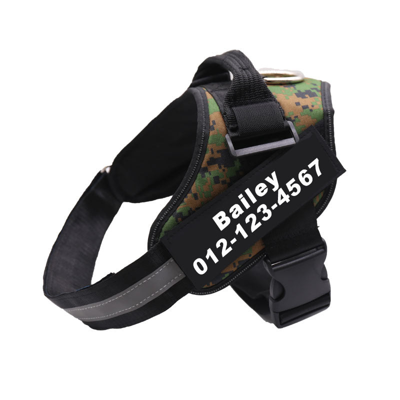 Personalized No-Pull Dog Harness – Oxford Cloth with Custom ID Patch, Reflective Strip & Top Handle | Baby to XXL | 13 Styles
