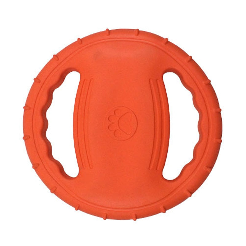 EVA Foam Dog Flying Disc with Grip Handles & Chew Ridges – Fetch, Tug & Chew Toy | 20cm | Dogs | Green, Red & Orange