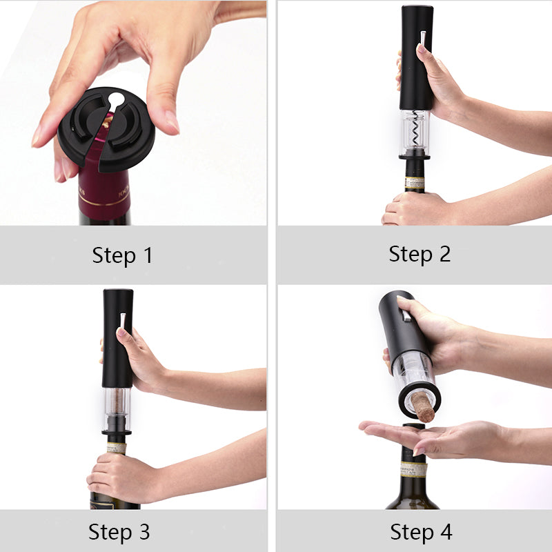 Electric Wine Opener with Foil Cutter – Automatic One-Touch Corkscrew for Red Wine | Home, Party & Restaurant Use