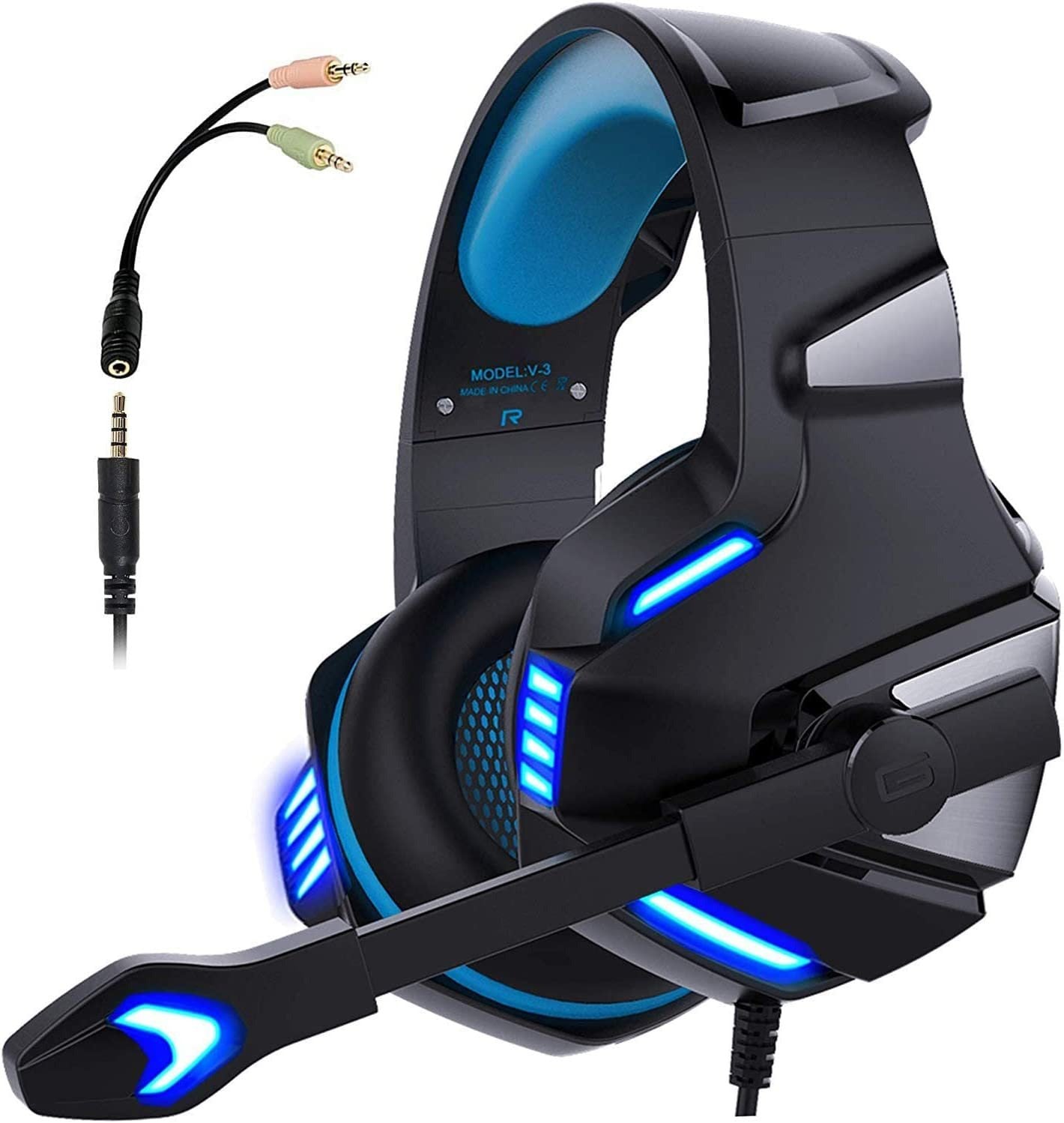 Wired RGB Gaming Headset with 50mm Drivers and Adjustable Microphone