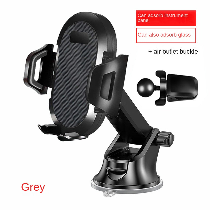 Universal Auto-Lock Car Phone Mount – Air Vent, Suction Cup & Clamp | Telescopic Arm, One-Hand Operation | Fits All Phones