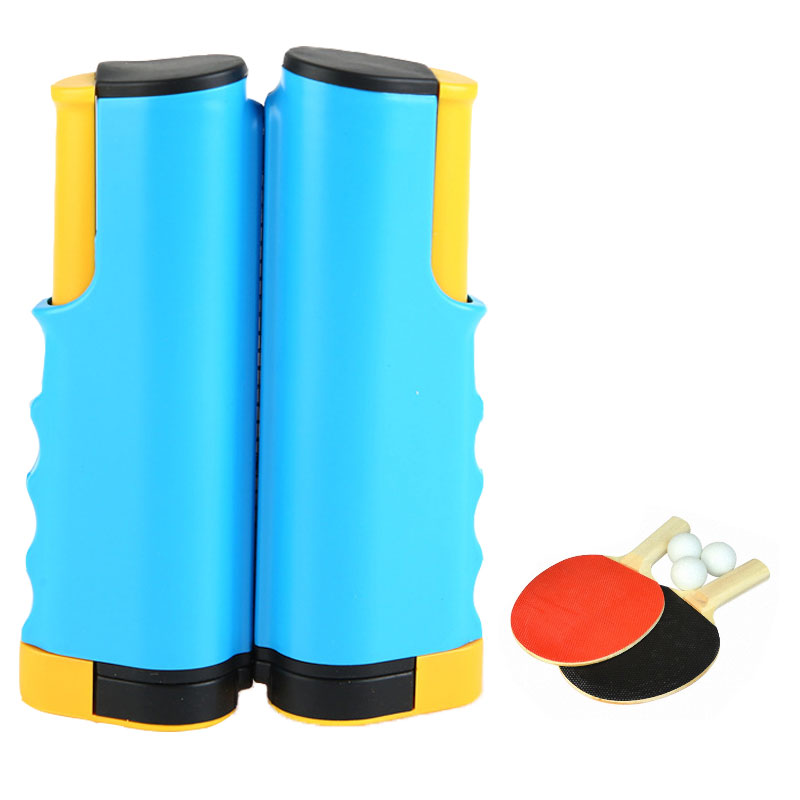 Portable 1.7 m Retractable Table Tennis Net Set with Rackets and Balls