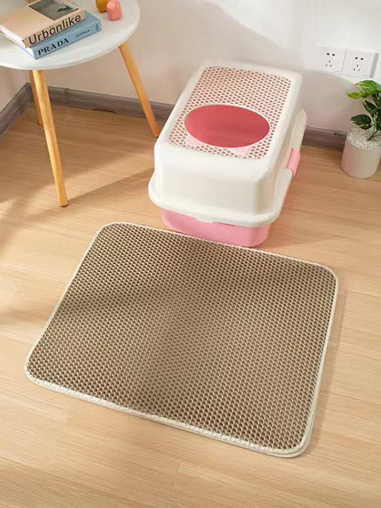 Double-Layer EVA Cat Litter Mat – Honeycomb Trapping, Waterproof Base, Easy Clean | 5 Sizes | 6 Colors