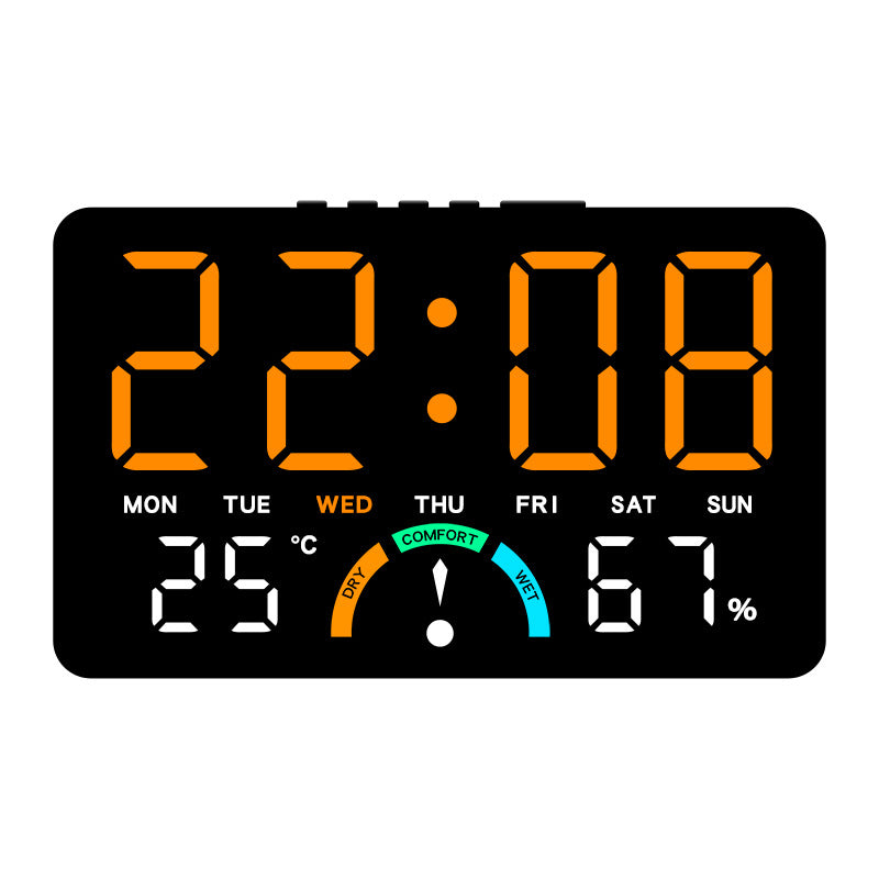 Large LED Digital Alarm Clock with Temperature, Humidity & Comfort Level Display