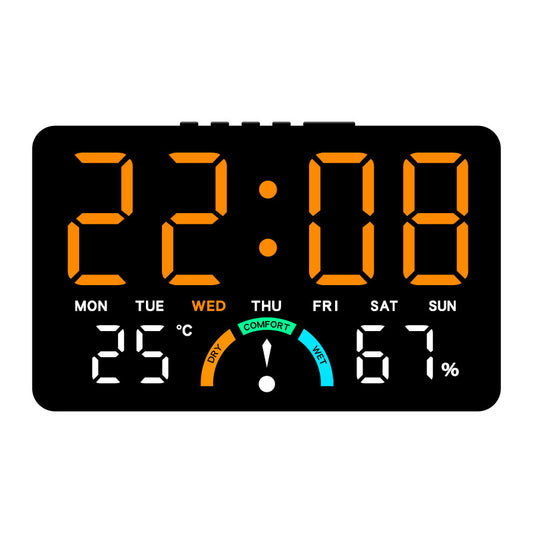 Large LED Digital Alarm Clock with Temperature, Humidity & Comfort Level Display