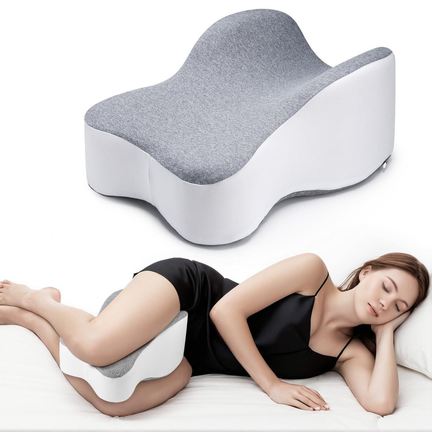 Butterfly-Shaped Memory Foam Knee & Leg Pillow – Side Sleeper & Pregnancy Support