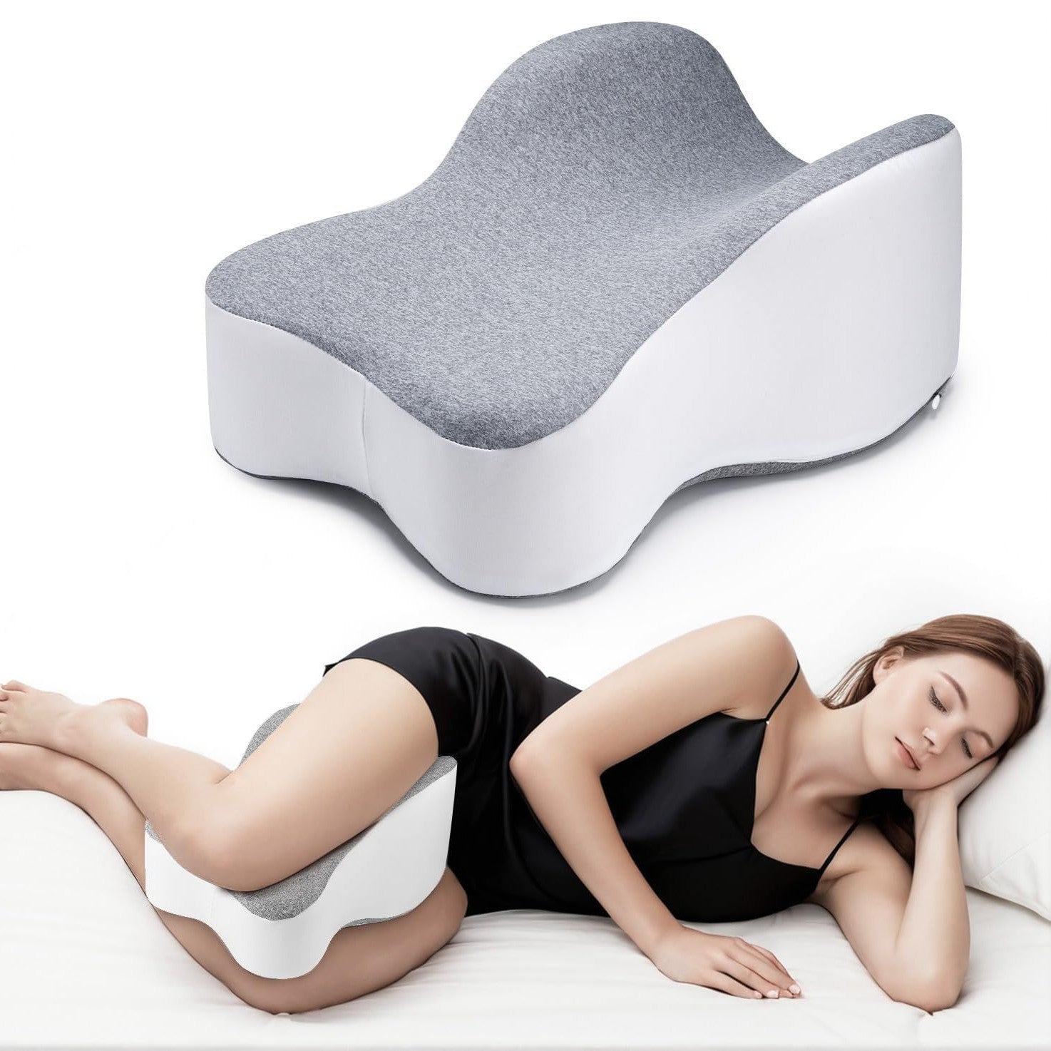 Butterfly-Shaped Memory Foam Knee & Leg Pillow – Side Sleeper & Pregnancy Support