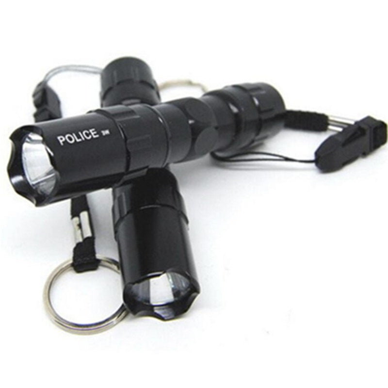 Mini 3W LED Flashlight with Strap, 1 AA Battery