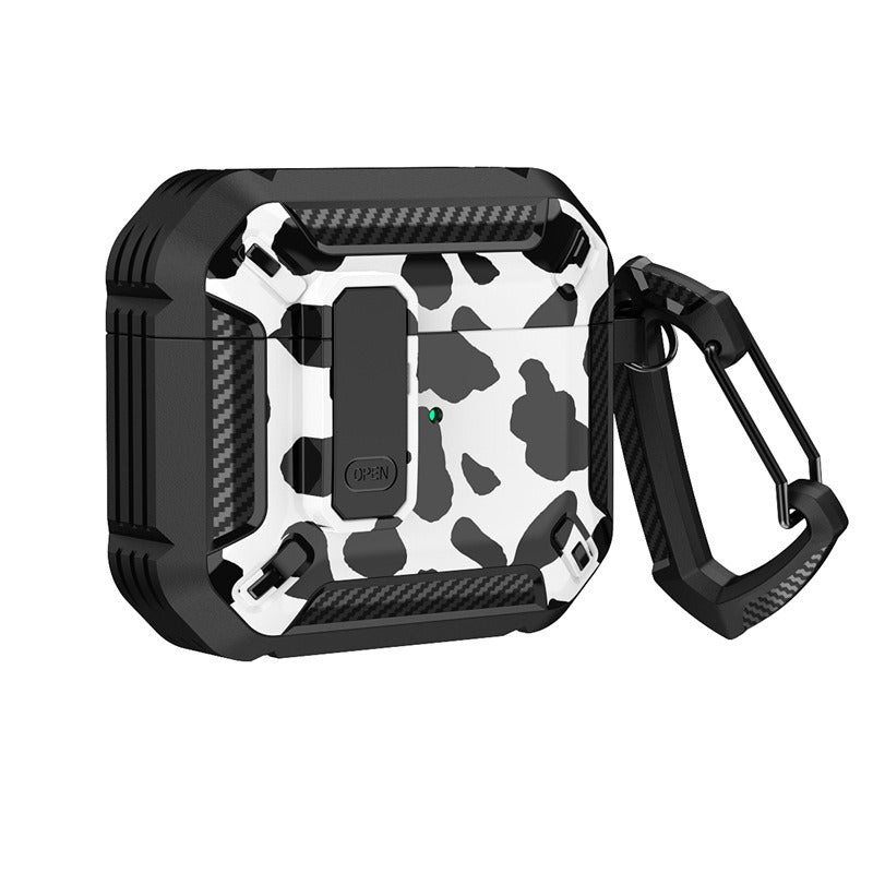 TPU Armored AirPods Case with Carabiner Clip