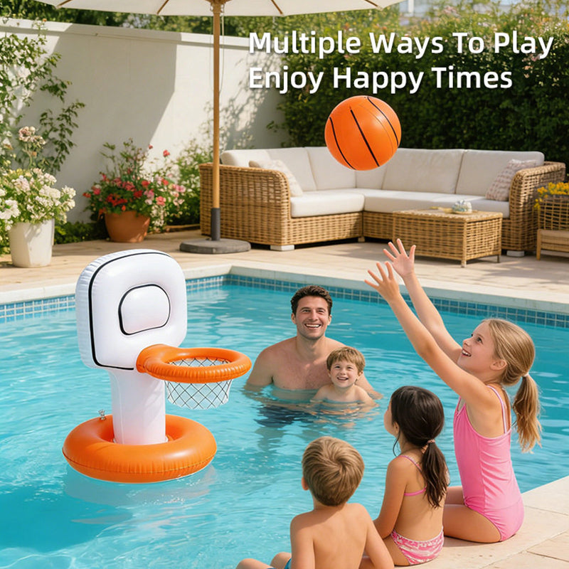 Floating Inflatable Pool Basketball Hoop Set with Mini Ball