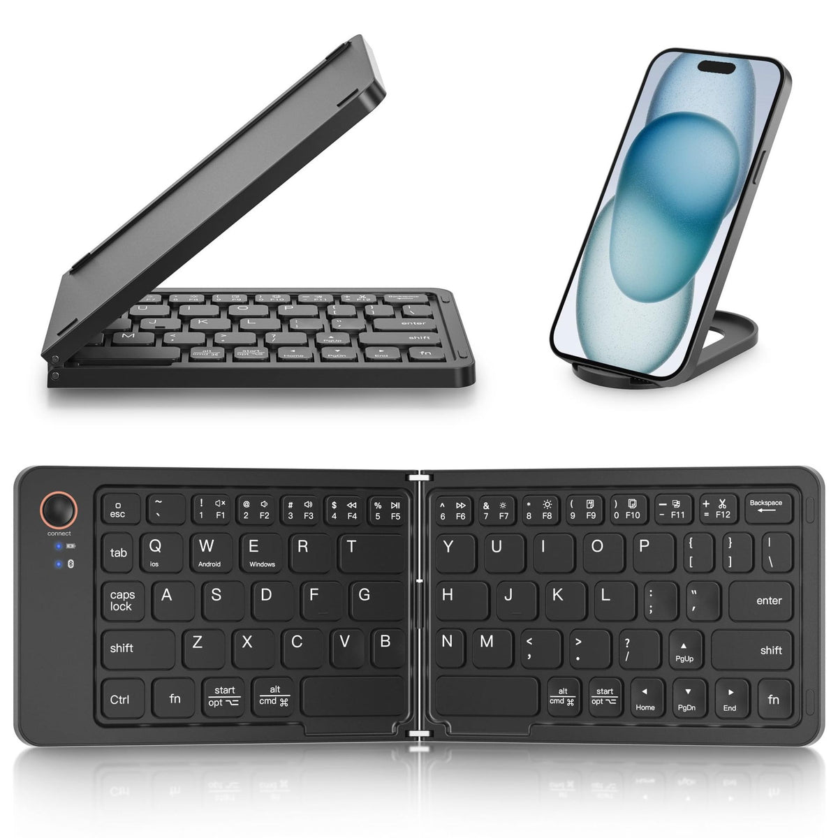 68-Key Ultra-Slim Folding Bluetooth Keyboard