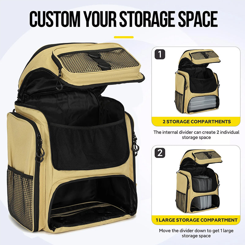 42L Fishing Backpack with Rod Holder & 36 Pockets