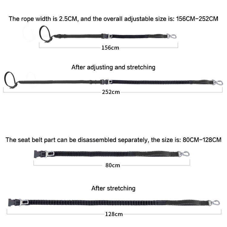 6-in-1 Hands-Free Dog Leash – Bungee Shock Absorber, Reflective, Padded Handle | Running, Jogging & Walking | 4 Colors