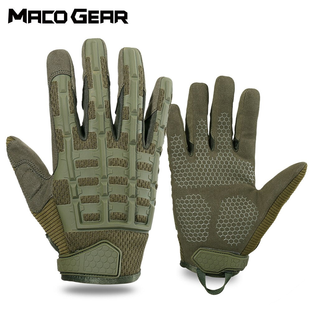 Full-Finger Tactical Gloves with Rubber Knuckle Protection